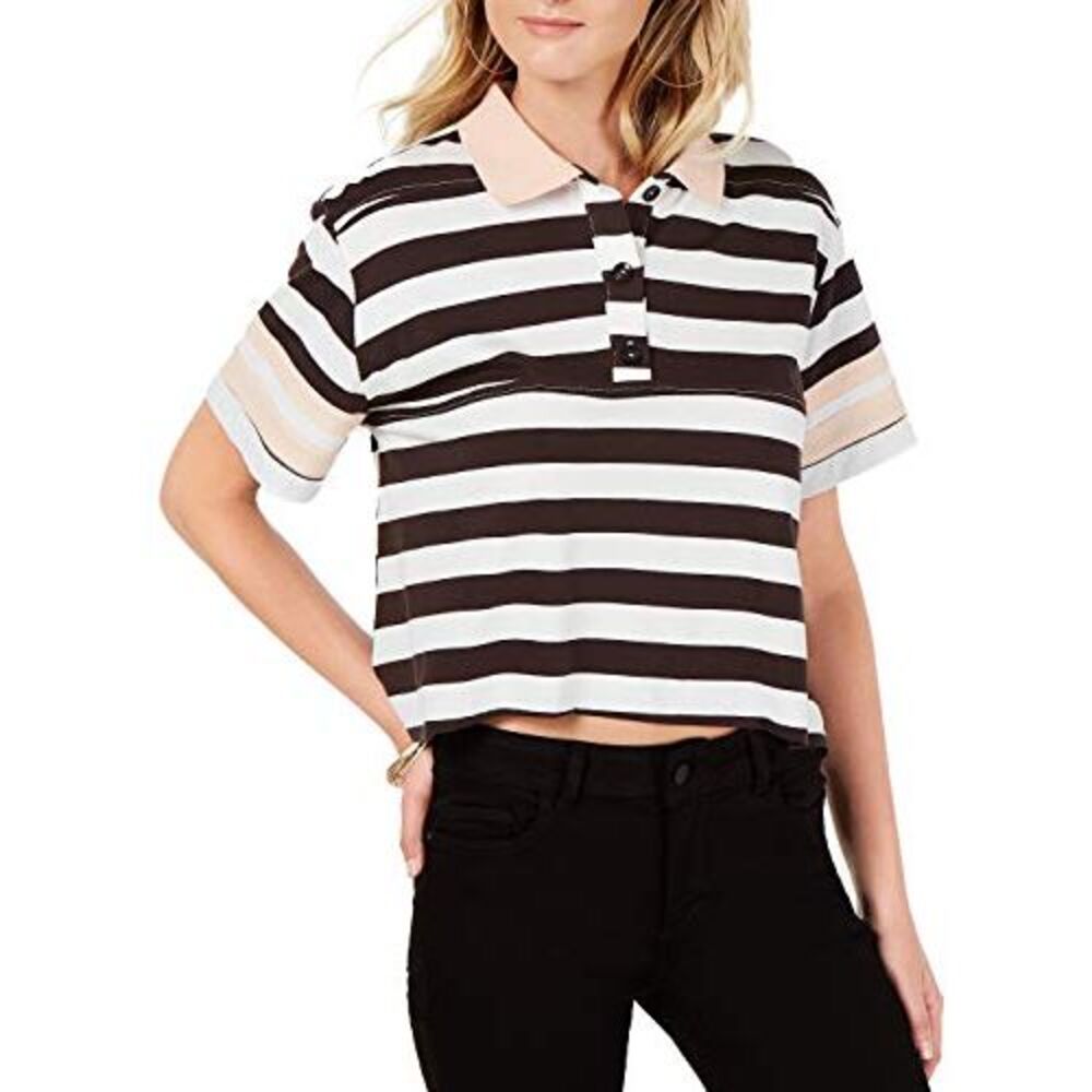 Living Doll Striped Polo Top Black/White Vntgblkwht XL